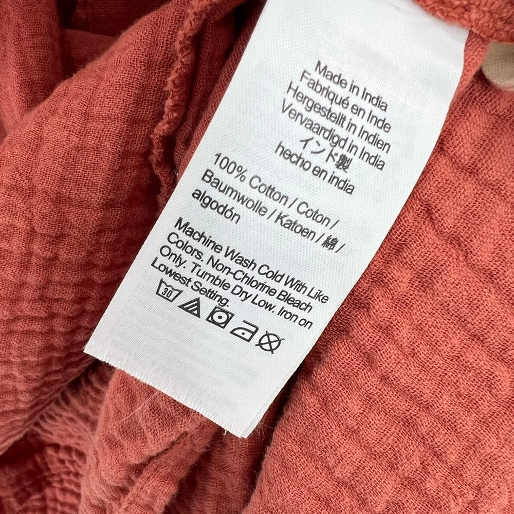 Madewell Lightspun Cuff Sleeve Button Front Tiered Mini Dress In Salvaged Barn - Picture 6 of 7